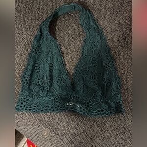 Zenana Outfitters Forest Green Lace Top